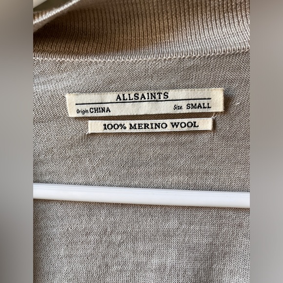 All Saints 100% Merino wool drapey cardigan - Picture 4 of 8